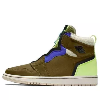 Кроссовки 1 ретро высокая молния Air Jordan, зеленый