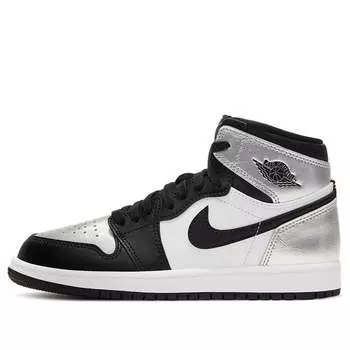 Кроссовки 1 ретро высокие og Air Jordan, серебряный