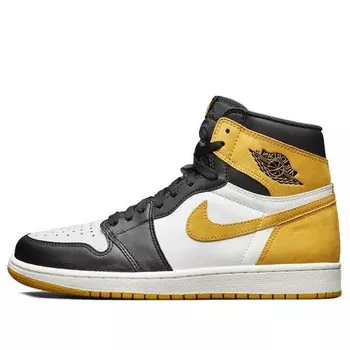 Кроссовки 1 ретро высокие og Air Jordan, желтый