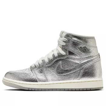 Кроссовки 1 ретро высокие og Air Jordan, серебряный