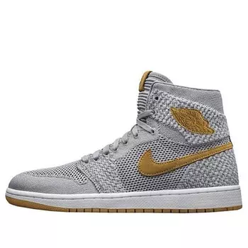 Кроссовки 1 ретро высокие og Flyknit Air Jordan, серый