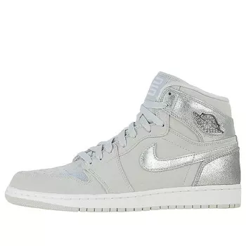 Кроссовки 1 ретро высокие серебристые Air Jordan, серый