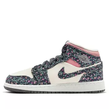 Кроссовки 1 средние Air Jordan, розовый