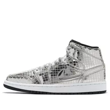 Кроссовки 1 средние Air Jordan, серебряный