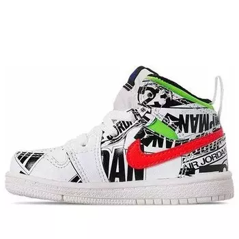Кроссовки 1 средний граффити Air Jordan, черный