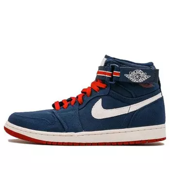 Кроссовки 1 высокий ремешок Air Jordan, синий
