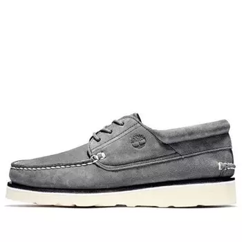 Кроссовки 3 eye wedge narrow fit oxford shoes 'medium grey suede' Timberland, серый