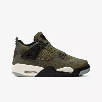 Кроссовки 4 Retro 'Olive Green' (GS) Jordan, зеленый