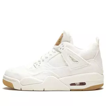 Кроссовки 4 retro x levi's 'white denim' Air Jordan, белый
