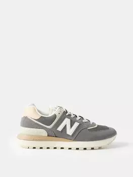 Кроссовки 574 из замши, кожи и сетки New Balance, серый