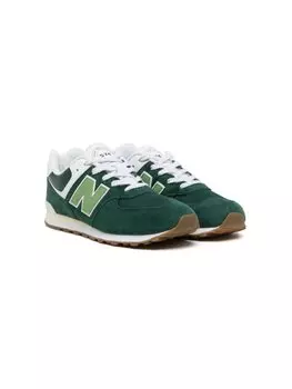 Кроссовки 574 на шнуровке New Balance Kids, зеленый