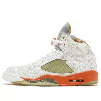 Кроссовки 5 ретро ра Air Jordan, белый