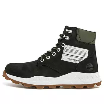 Кроссовки 6 inch brooklyn side zip wide fit boots 'black nubuck with green padded collar' Timberland, черный