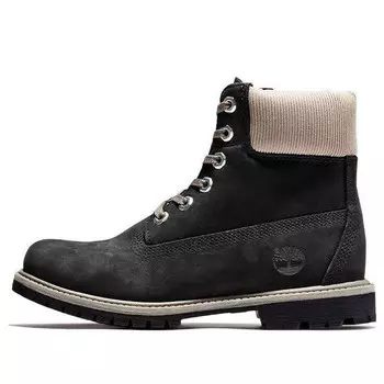 Кроссовки 6 inch premium waterproof boots 'black nubuck with beige corduroy collar' Timberland, черный