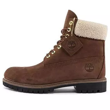 Кроссовки 6 inch premium waterproof boots 'brown and fleece collar' Timberland, коричневый