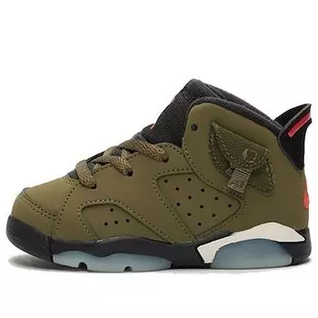Кроссовки 6 ретро x travis scott Air Jordan, зеленый