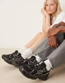 Кроссовки 740 в черном и серебристом металлике New Balance