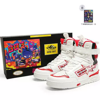 Кроссовки 883 Skateboarding Shoes Men High-top Red/white, красный