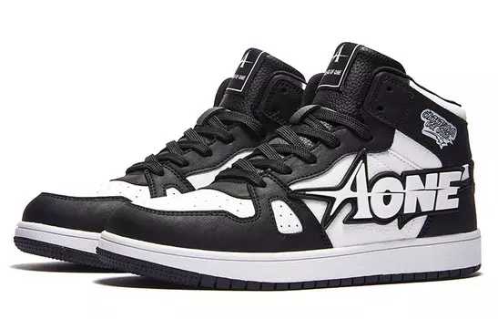 Кроссовки A1 Skateboarding Shoes Unisex High-top, черный/оранжевый