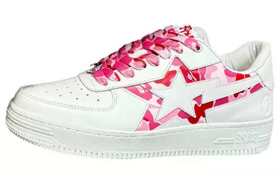 Кроссовки A BATHING APE Bape Pink, белый/синий