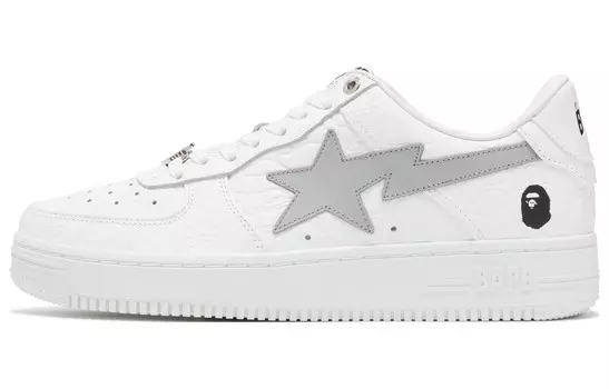 Кроссовки A BATHING APE Bape Sta Low #3 Line Camo White, белый/серый