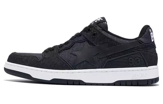 Кроссовки A BATHING APE SK8 Skateboarding Shoes Women's Low-top Black, черный