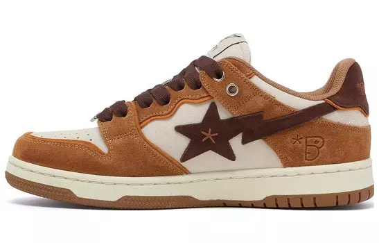 Кроссовки A BATHING APE STA Skateboarding Shoes Women's Low-top Brown, коричневый