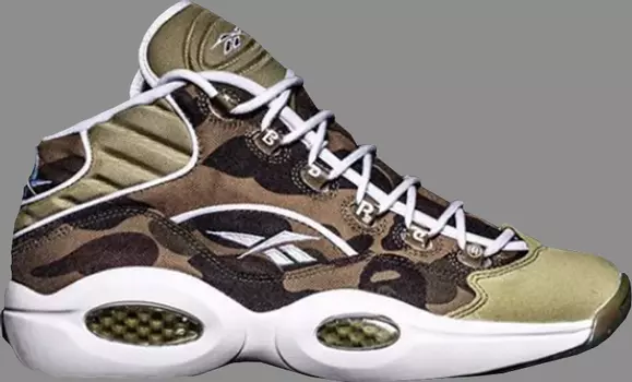Кроссовки a bathing ape x mita sneakers x question mid '1st camo' Reebok, зеленый