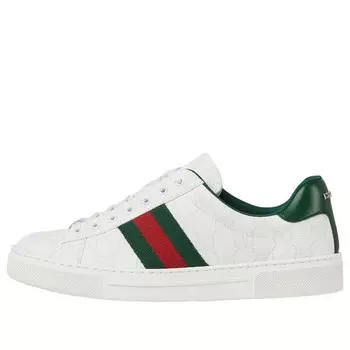 Кроссовки ace canvas 'white monogram' Gucci, белый