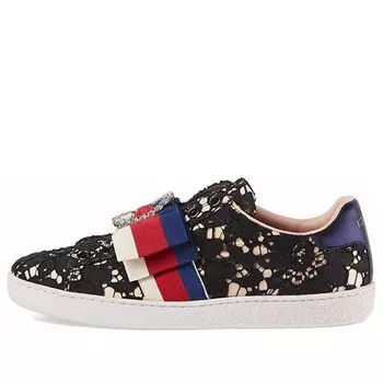 Кроссовки ace 'dark flower' Gucci, черный