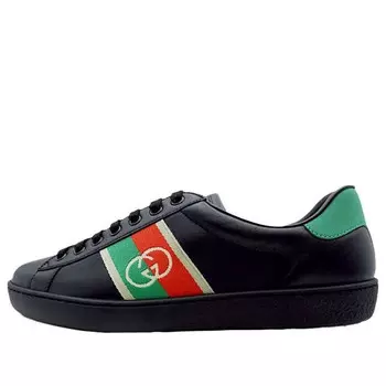 Кроссовки ace elastic web 'interlocking g - black' Gucci, черный