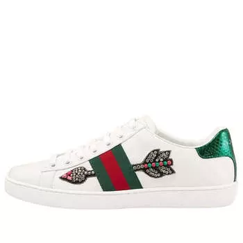 Кроссовки ace embroidered Gucci, белый
