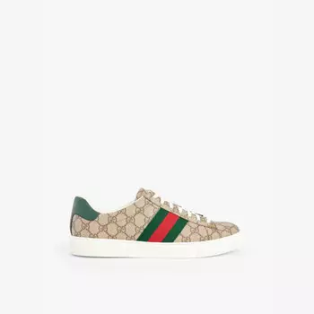 Кроссовки Ace gg Canvas с низким верхом Gucci, бежевый