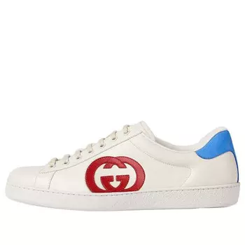 Кроссовки ace 'interlocking g - white red blue' Gucci, белый