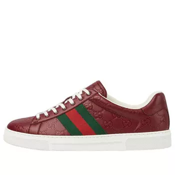 Кроссовки ace leather 'red monogram' Gucci, красный
