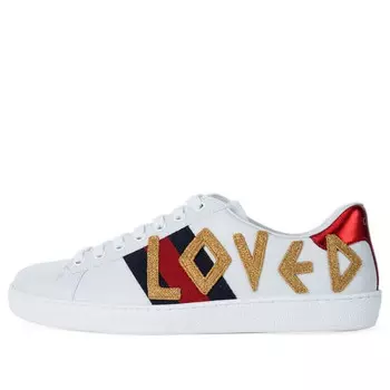 Кроссовки ace low 'loved' Gucci, белый
