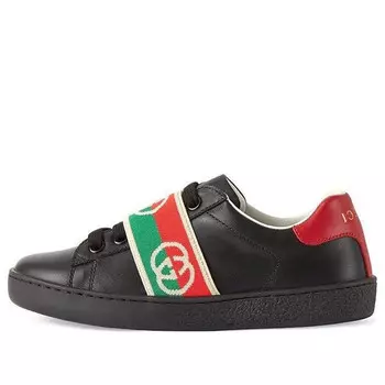 Кроссовки ace sneaker with interlocking g web 'black' Gucci, черный