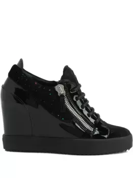 Кроссовки Addy Wedge с блестками Giuseppe Zanotti, черный
