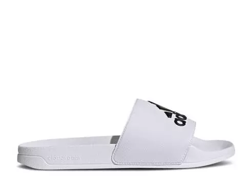Кроссовки Adidas ADILETTE SHOWER SLIDE 'WHITE BLACK', белый