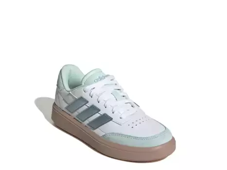 Кроссовки Adidas Courtblock — детские, белые/зеленые