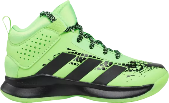Кроссовки Adidas Cross 'Em Up 5 Wide J 'Team Solar Green Black', зеленый