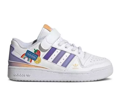 Кроссовки Adidas FORUM LOW J 'FRUITS & RAINBOW PATCHES', белый