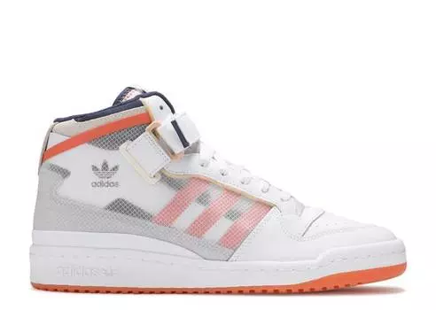 Кроссовки Adidas FORUM MID TT 'WHITE ACID ORANGE', белый