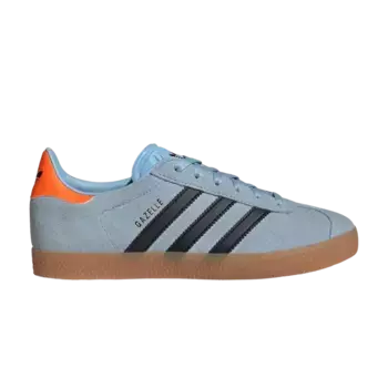 Кроссовки adidas Gazelle J Clear Sky Black Solar Orange, синий