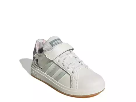 Кроссовки Adidas Grand Court 2.0 Dino — детские, белые/зеленые