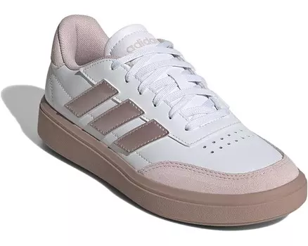 Кроссовки adidas Kids Court Block Shoes, цвет White/Sandy Pink Metallic/Sandy Pink