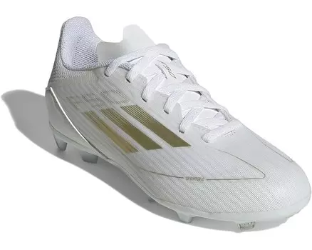 Кроссовки adidas Kids F50 League Football Boots Firm Ground, цвет White/Gold Metallic/White
