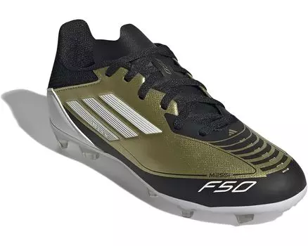 Кроссовки adidas Kids F50 League Messi Football Boots Firm Ground, цвет Gold Metallic/White/Black