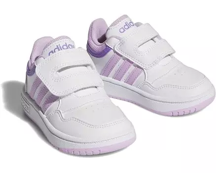 Кроссовки adidas Kids Hoops 3.0 CF, цвет Footwear White/Bliss Lilac/Violet Fusion