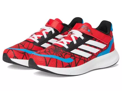 Кроссовки adidas Kids Marvel Spider-Man Run Falcon Elastic Lace Sportswear Shoes, цвет Pure Ruby/White/Bright Blue